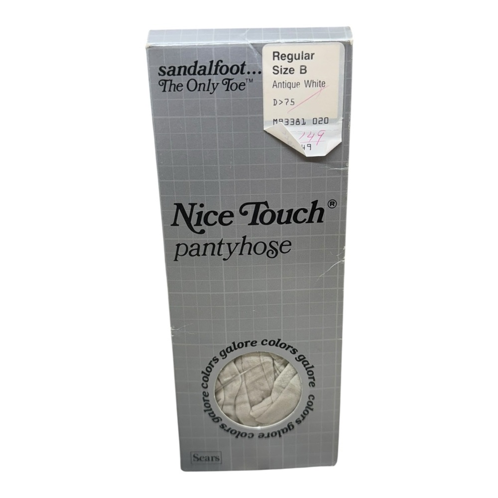 Vintage Sears Nice Touch Regular Pantyhose Antique White Size B